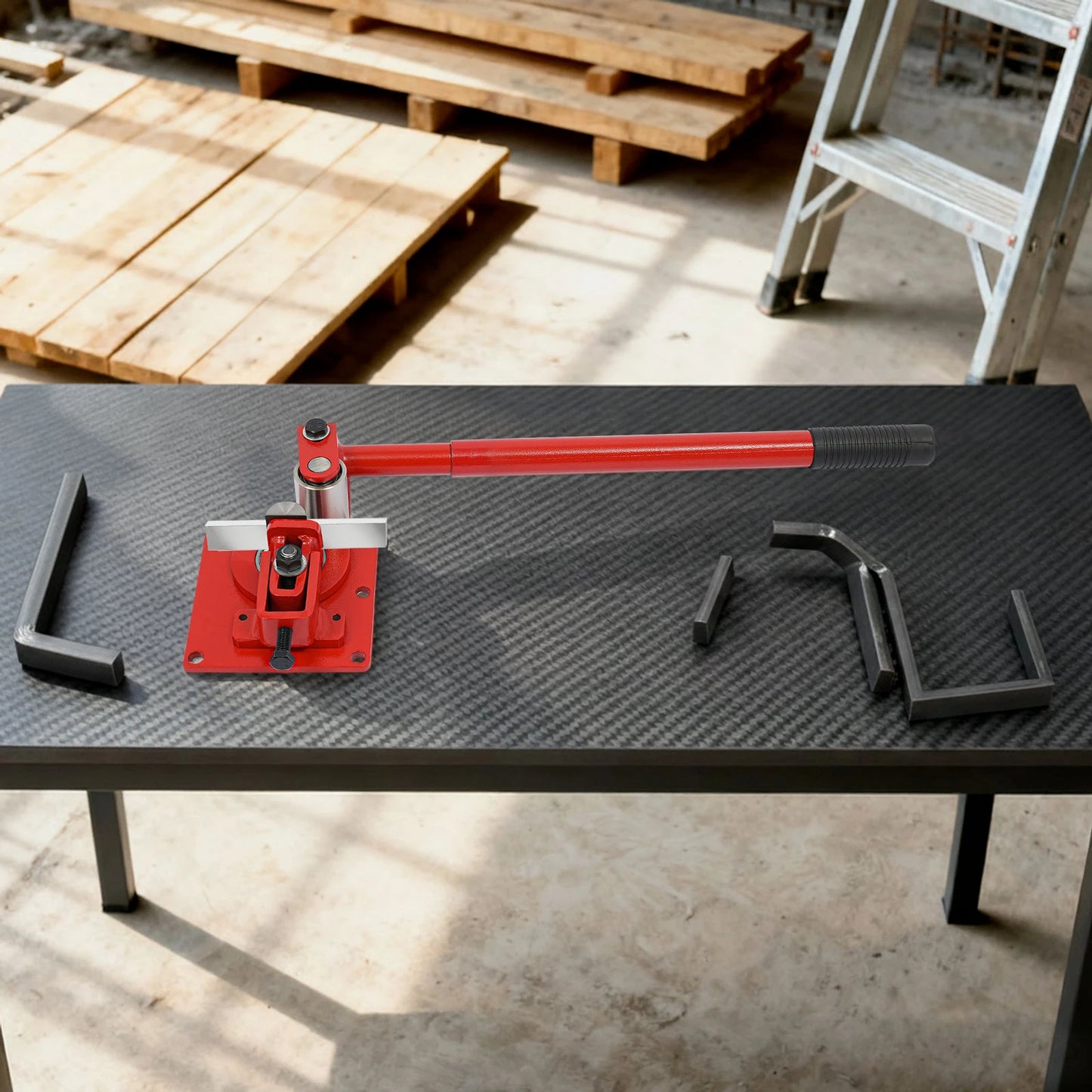 Manual Flat Bar Bender 90°, Sheet Metal Bending Tool 0-5mm Thick, Flat Steel Bender 0-50mm Width 7 Bearings for Steel Copper Aluminum