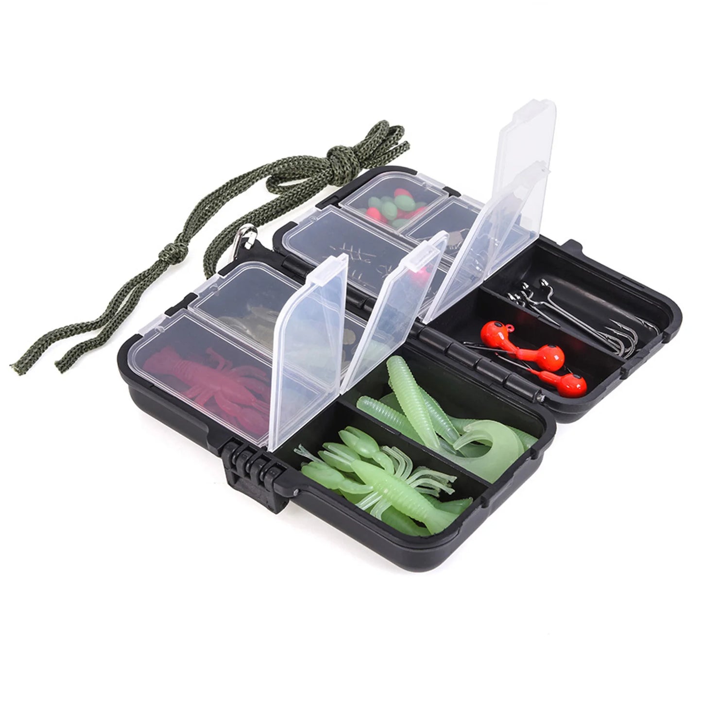 US Fishing Rod Reel Combo Full Kit 1.5m Telescopic Fishing Rod Spinning Reel Set with Hook Soft Lures Barrel Swivels Storage Bag