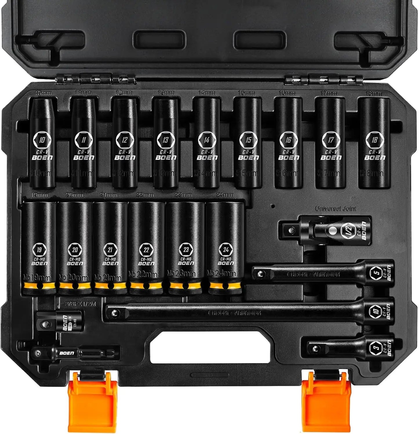 BOEN Pro Deep Impact Socket Set Metric Premium CRMO