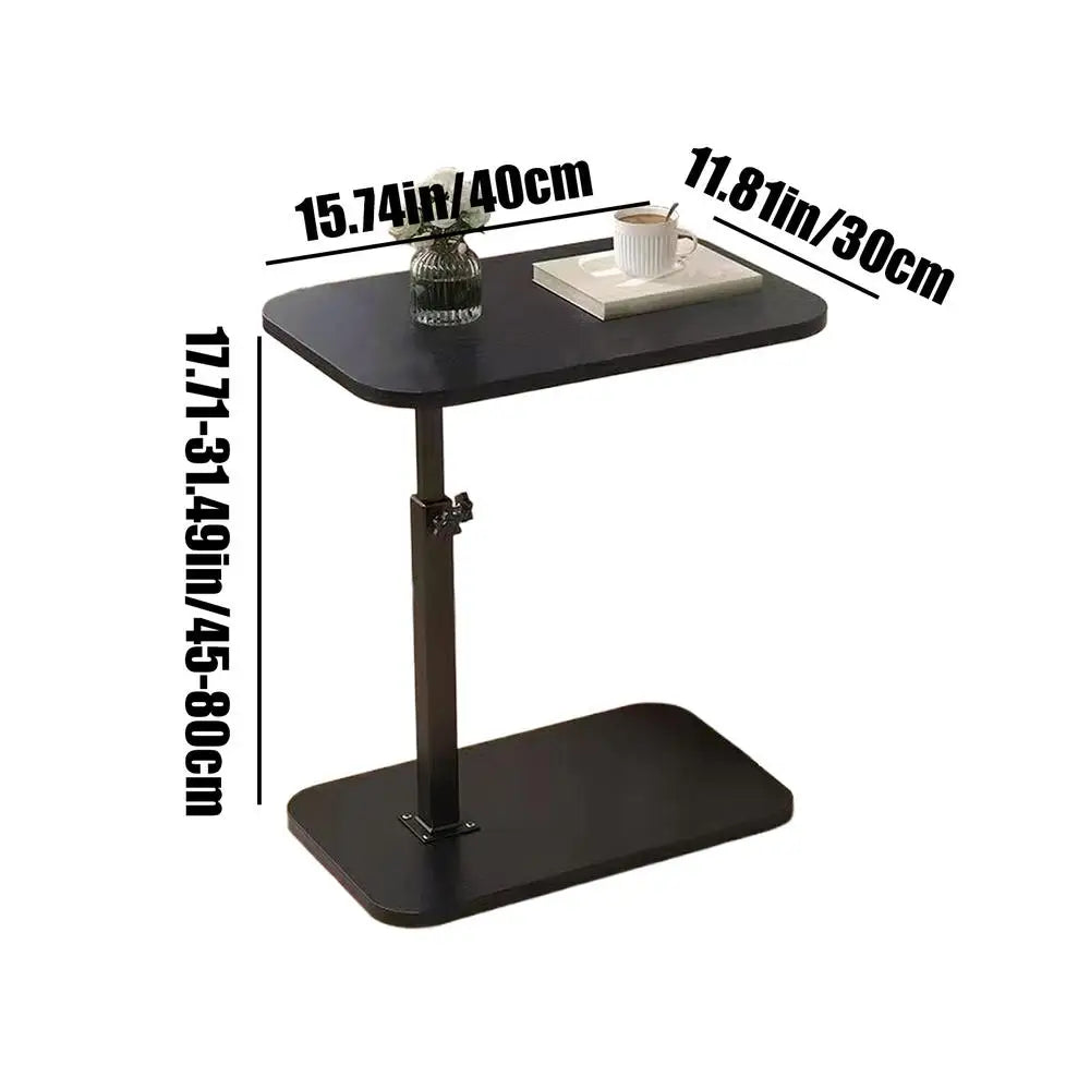 C-Shaped Coffee Tea Table Side Table for Sofa Bedside Corner Small Mobile Storage Desk Family Living Room or Bedroom
