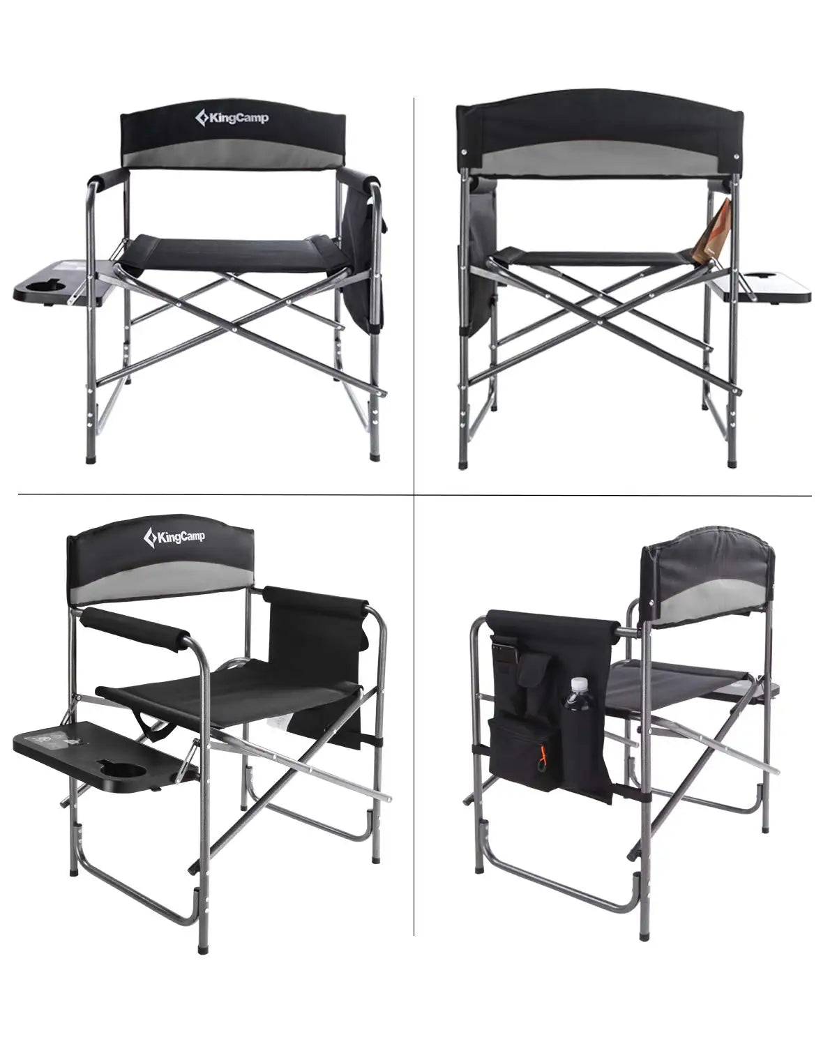 Heavy Duty Folding Camping Chair with Side Table Pockets for Outdoor Sports Fishing, Custom