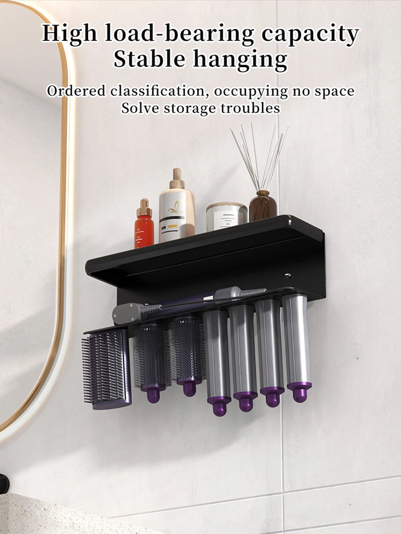 Bathroom hair dryer stand, hair straightener, styling tool holder - suitable for bathrooms, bedrooms, and hair salons