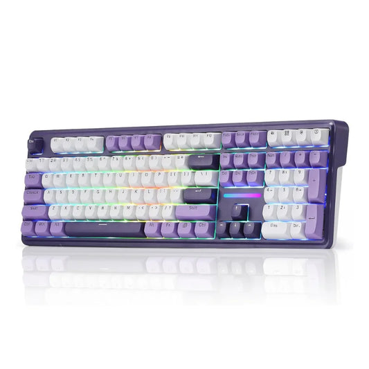 Redragon K745 PRO Wireless Gasket RGB Gaming 108 Keys Mechanical Keyboard,Hot-Swap South-Facing LED Socket,Charming Purple