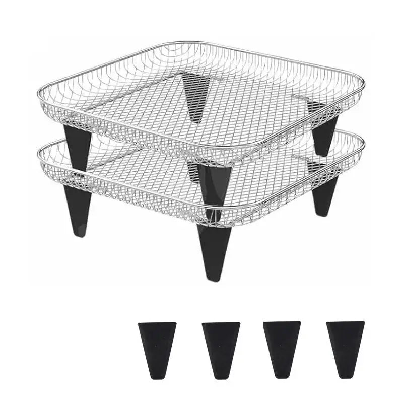 4/6/8Pcs Dewatering Rack Buffer Pad Air Fryer Silicone Feet Steam Protector Dehydrator Racks Tabs Silica Gel Tray Bumpers〔CC11〕