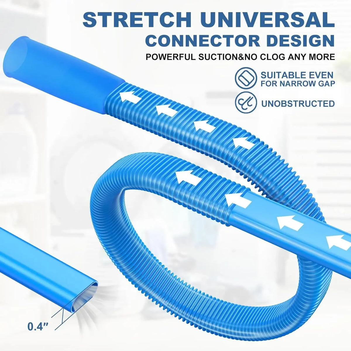 HOMEFISH Dryer Vent Vacuum Cleaner Kit, Flexible Hose Duct Cleaning Attachment, Universal Lint Remover for Home Appliance Ventil