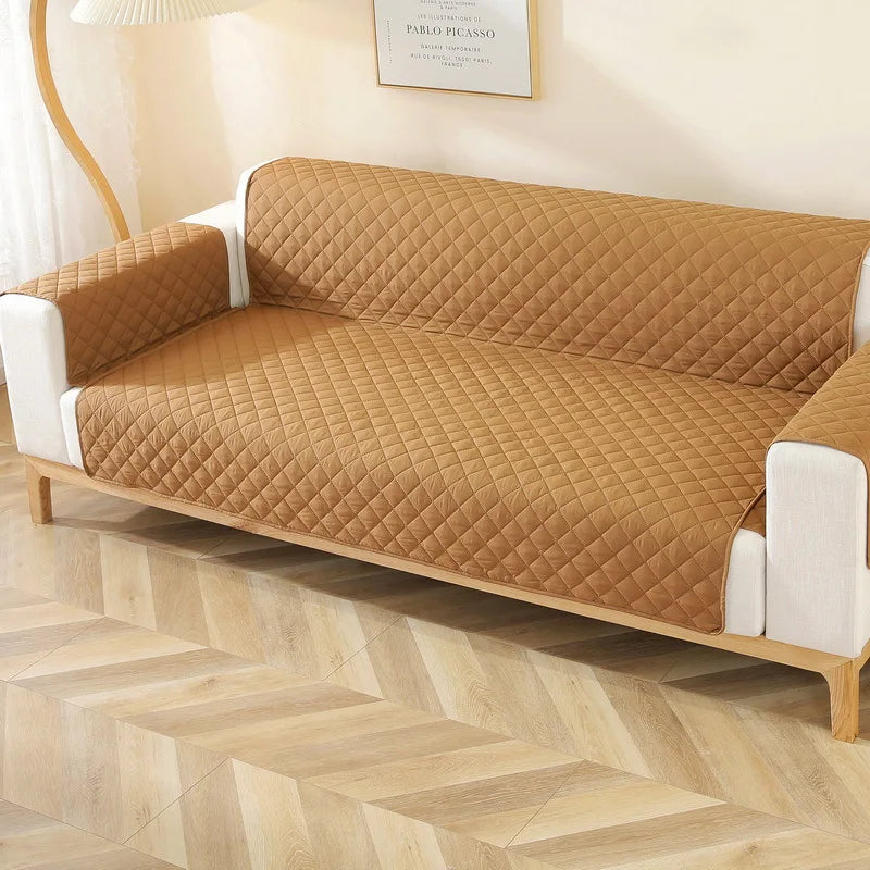 Sofa Cover Waterproof 1/2/3/4 Seater Non Slip Furniture Protector Cover with Non-slip Elastic Straps Sofa Slipcover for Kids Dog
