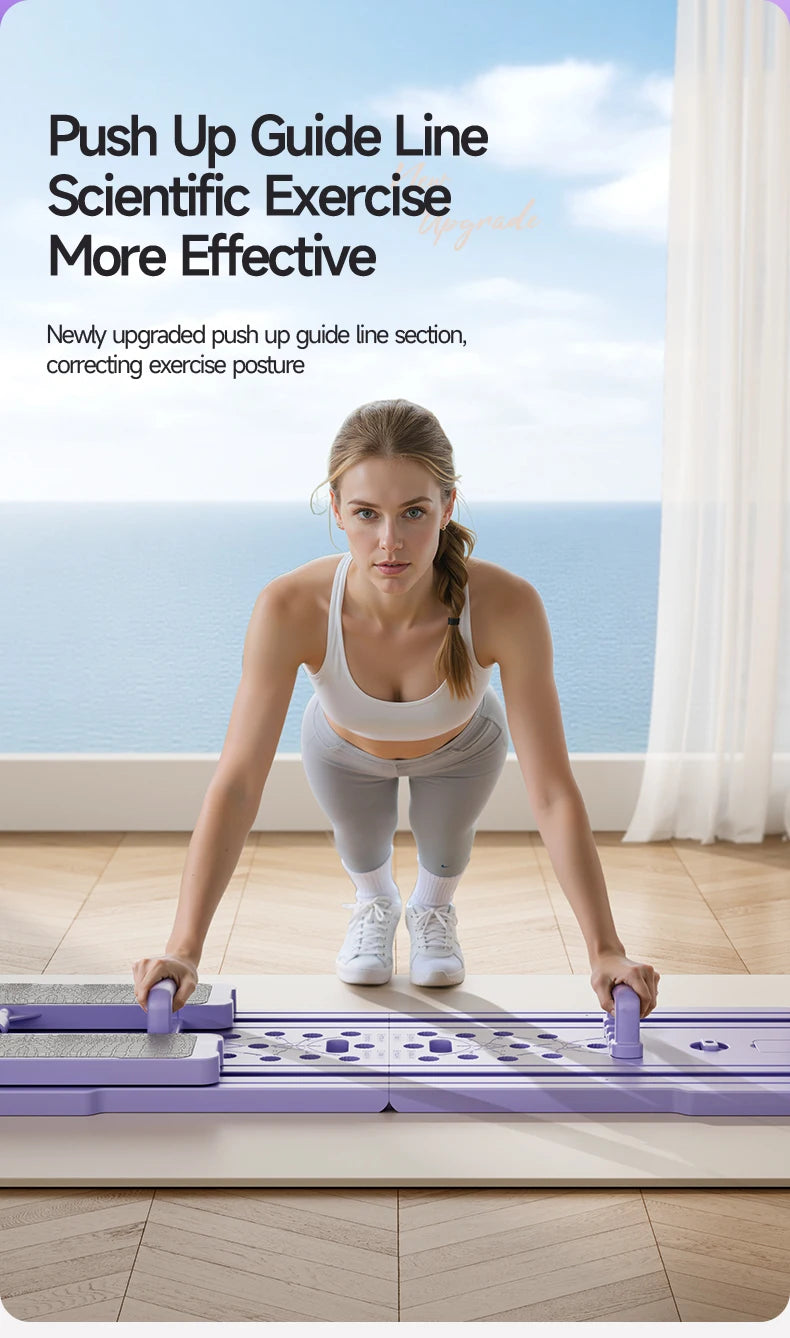 At Home Multifunctional Foldable 4-in-1 Ab Exercise Board Pilates Reformer for Abdominal and Core Strength Training Home Gym