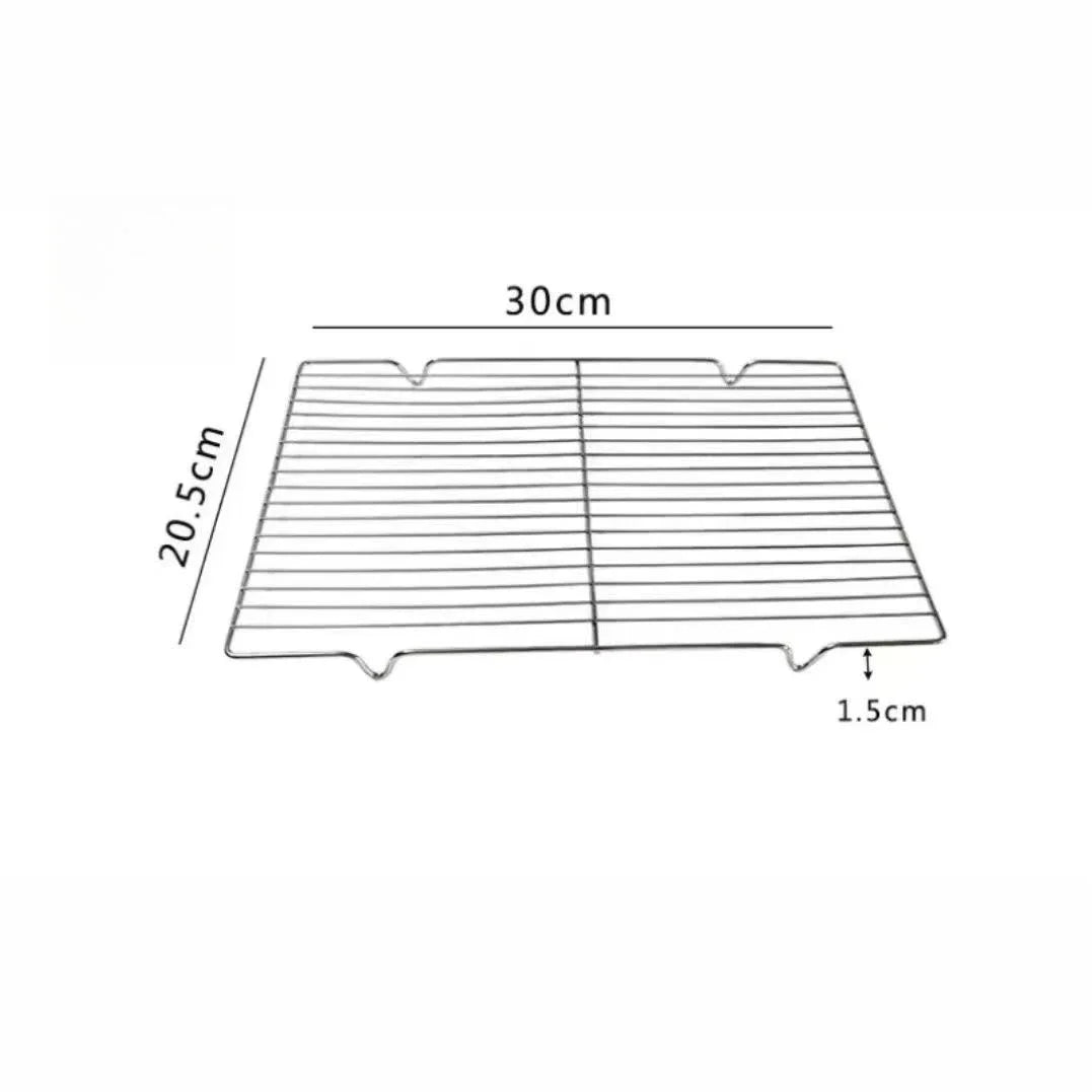 Stainless Steel Baking Tray Set with Grill 304 Stainless Steel Rectangular Cooling Rack Grilling Tools BBQ Safe Small Grill