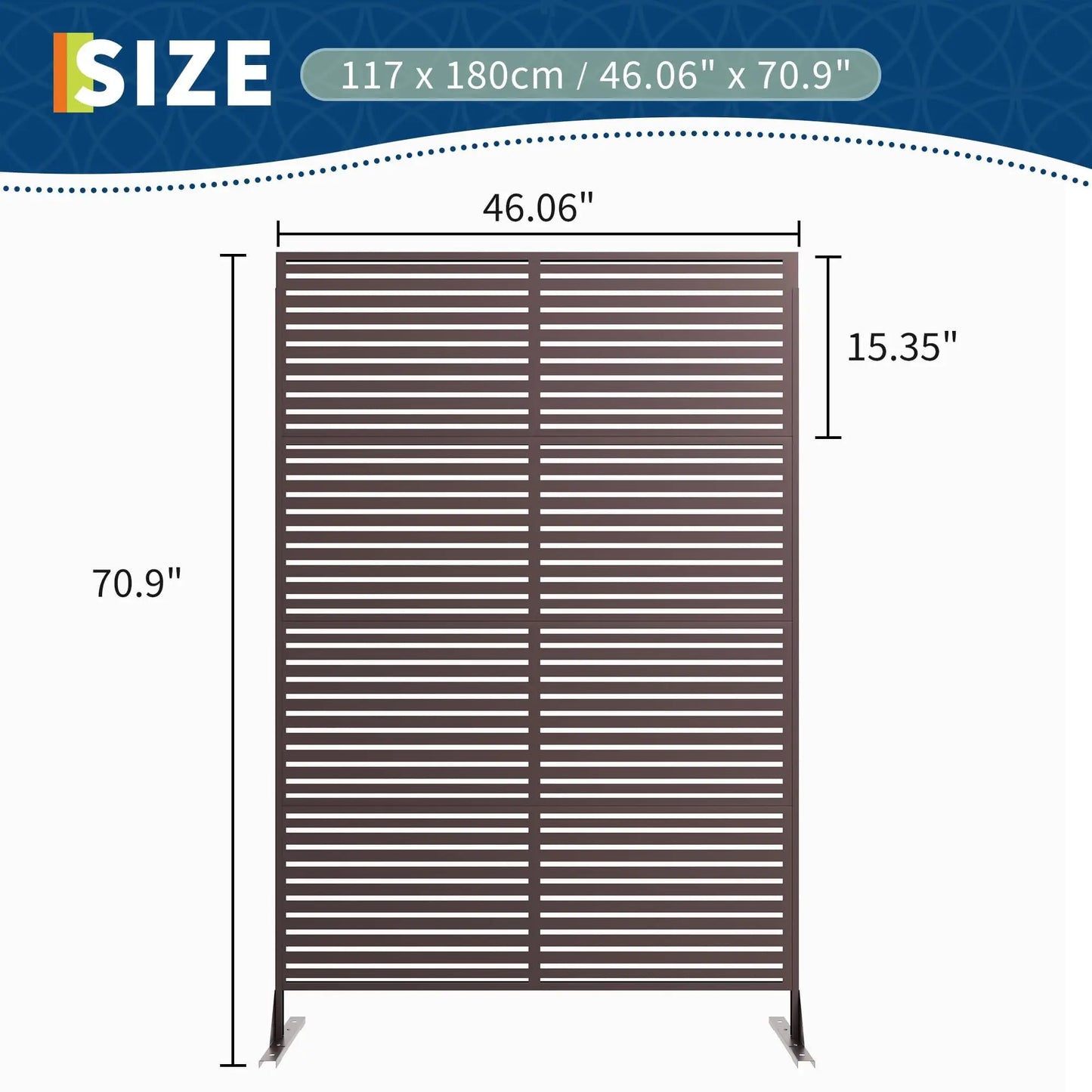 Decorative Wrought Privacy Screen – Easy Snap-Together Room Divider for Indoor/Outdoor Use, Breathable Wind-Resistant Partition