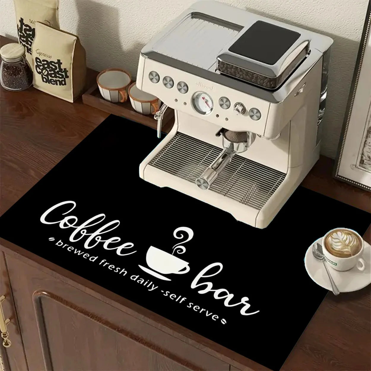 Premium Minimalist Square Coffee Mat Desktop Tableware Drying Pad