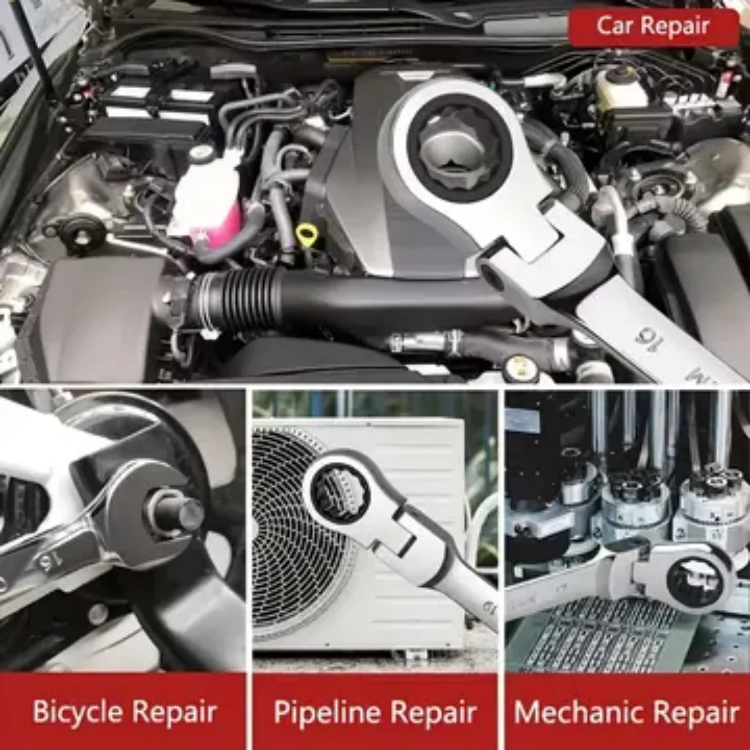 10PC Auto Repair Wrench Set, Hand Tools Suitable for Automobile Maintenance, Garage Workshop, Household DIY and Mechanical Repai