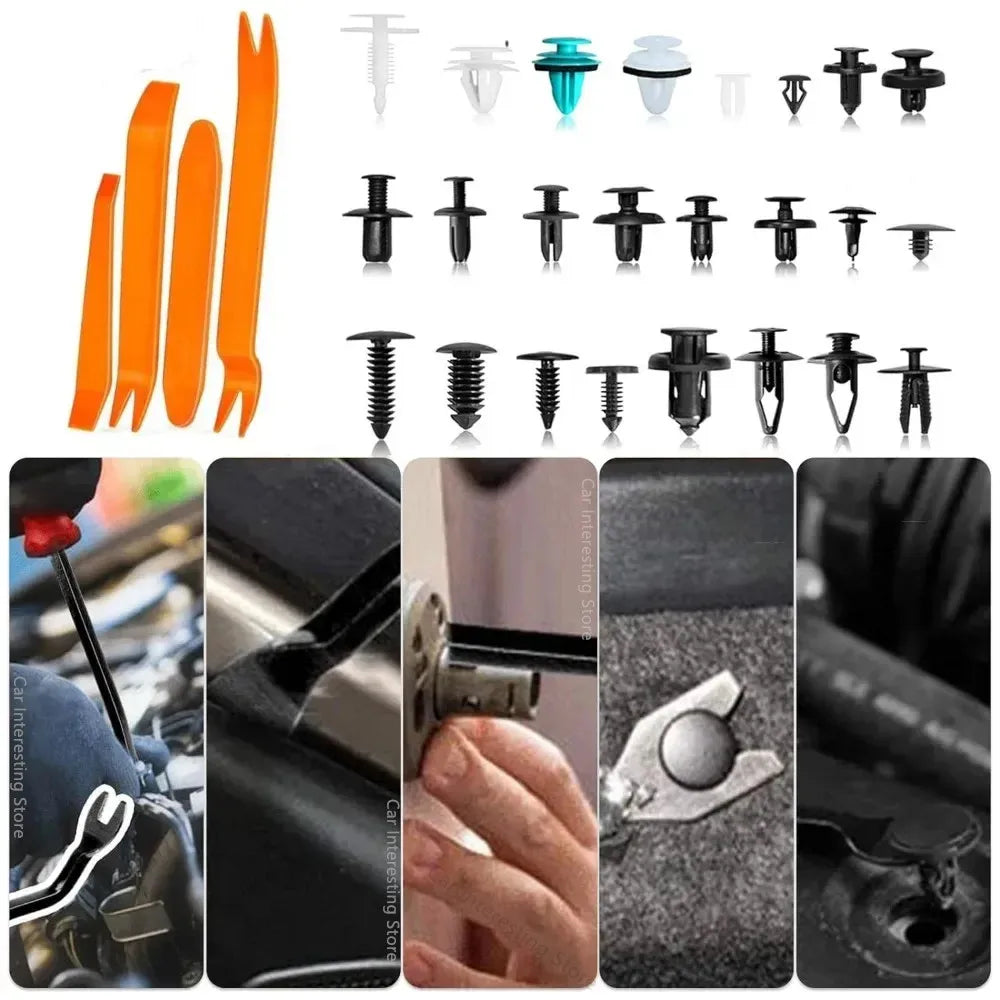 800Pcs-100pcs Car Plastic Retainer Clips Set Auto Fender Push Pin Rivet Door Trim Panel Retainer Car Bumper Fasteners Clips Tool