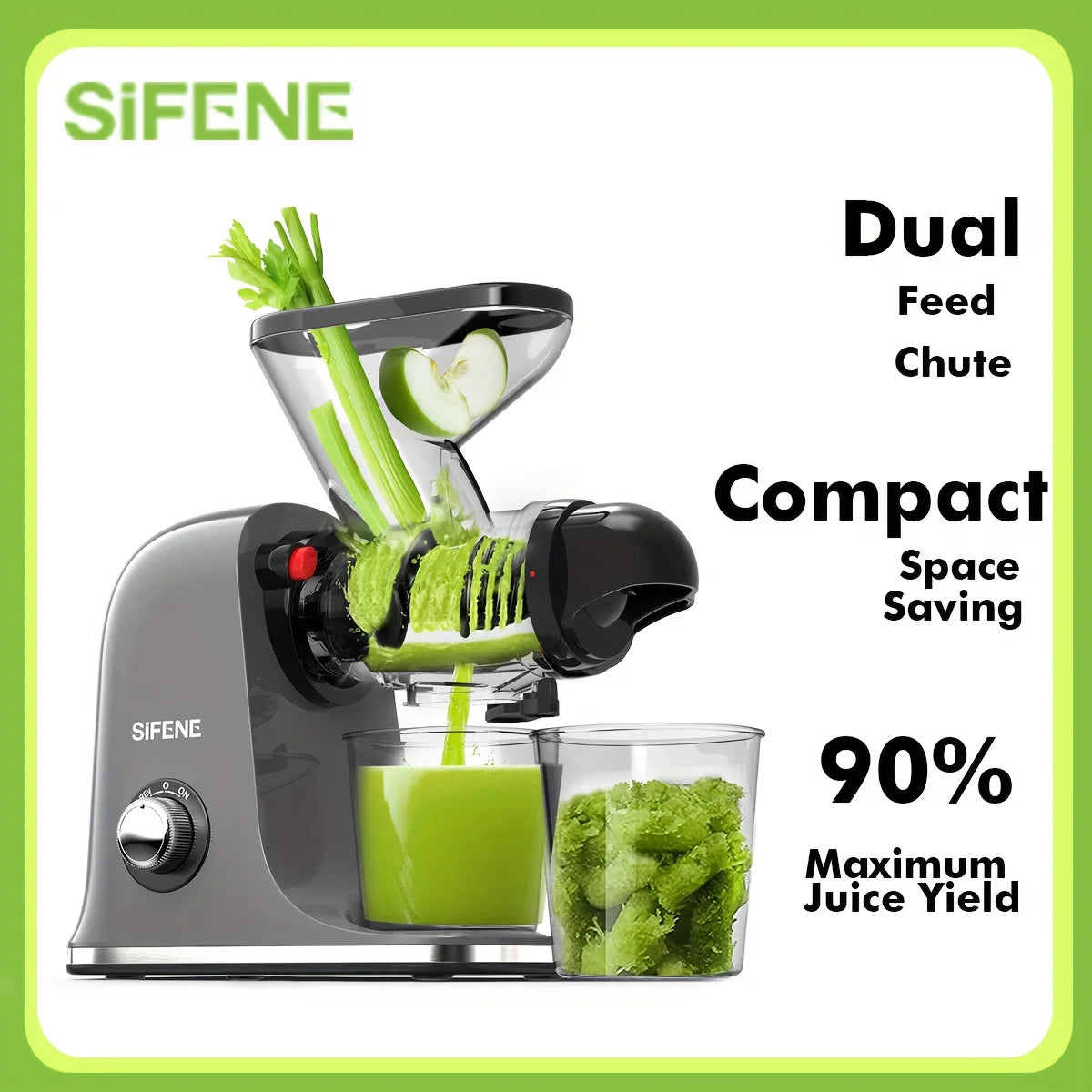 SiFENE Cold Press Juicer Slow Masticating for Fruits Veggies