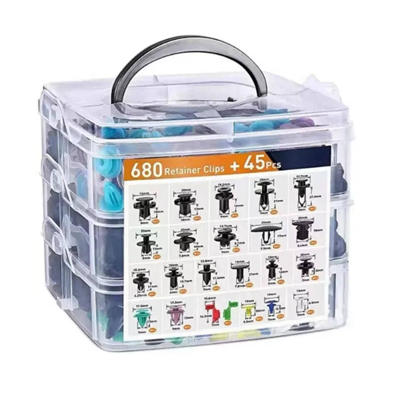 800Pcs-100pcs Car Plastic Retainer Clips Set Auto Fender Push Pin Rivet Door Trim Panel Retainer Car Bumper Fasteners Clips Tool