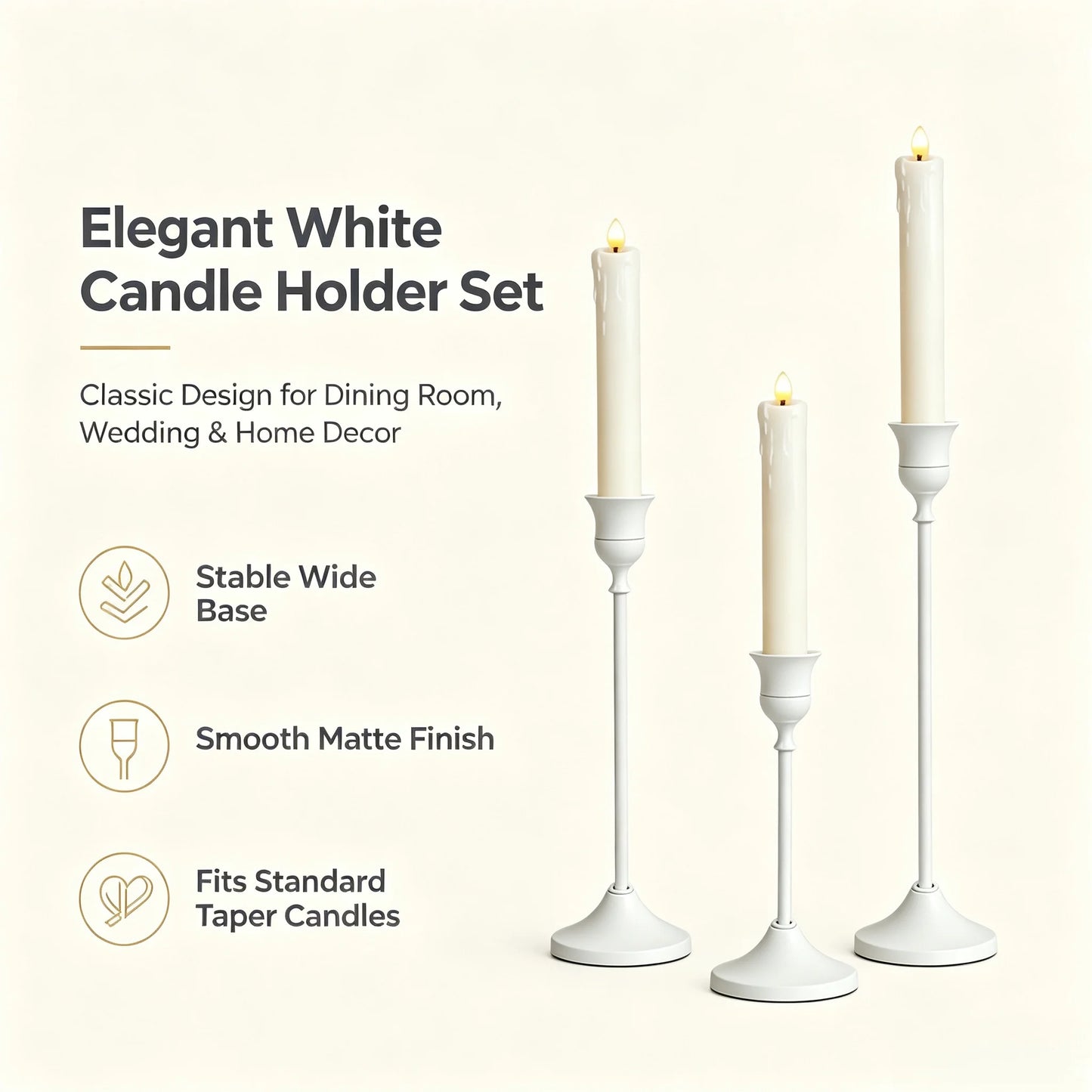 Premium Gothic Metal Candle Stands Set Wedding Table Decor