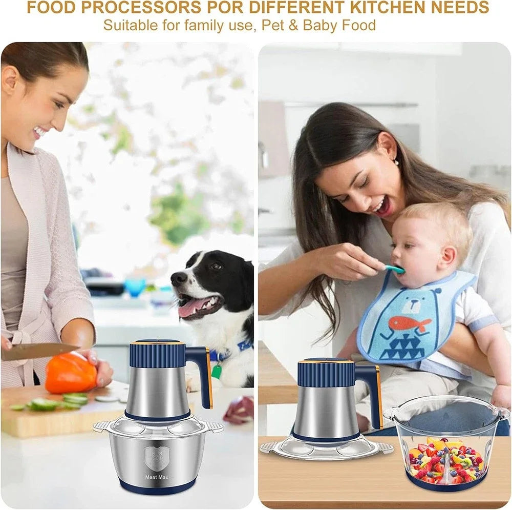 5L Electric Meat Grinders Vegetable Slicer Chopper 304 Stainless Steel Food Processor Mixer Machine New Kitchen Utensils