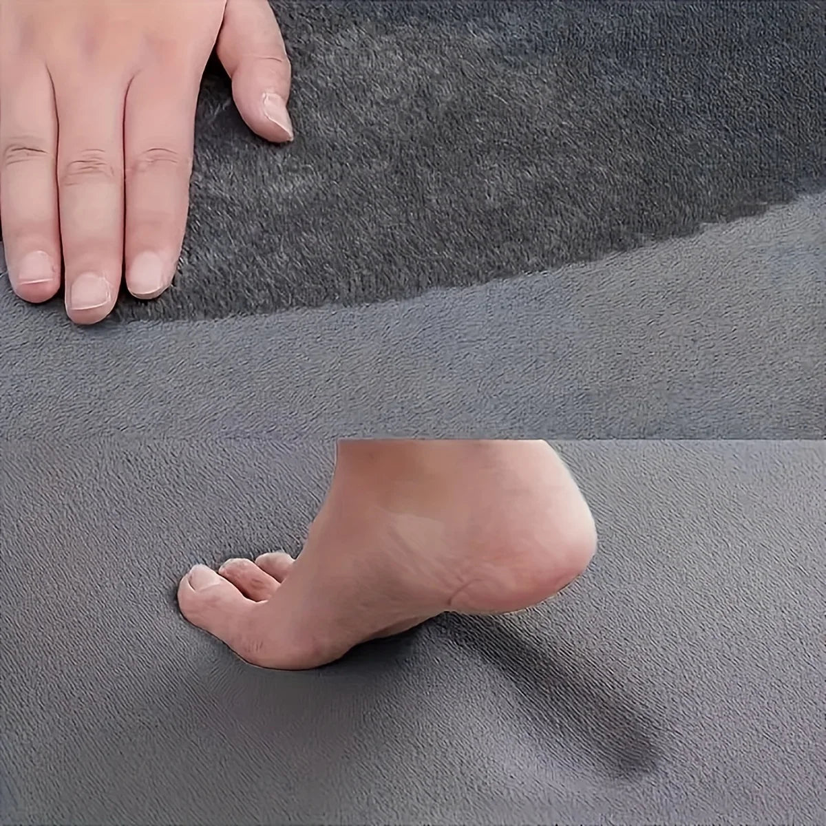 Square Kitchen Rug Flannel Plush Floor Mat Non Slip Highly Absorbent Soft Fuzzy Mat for Bathroom and Toilet