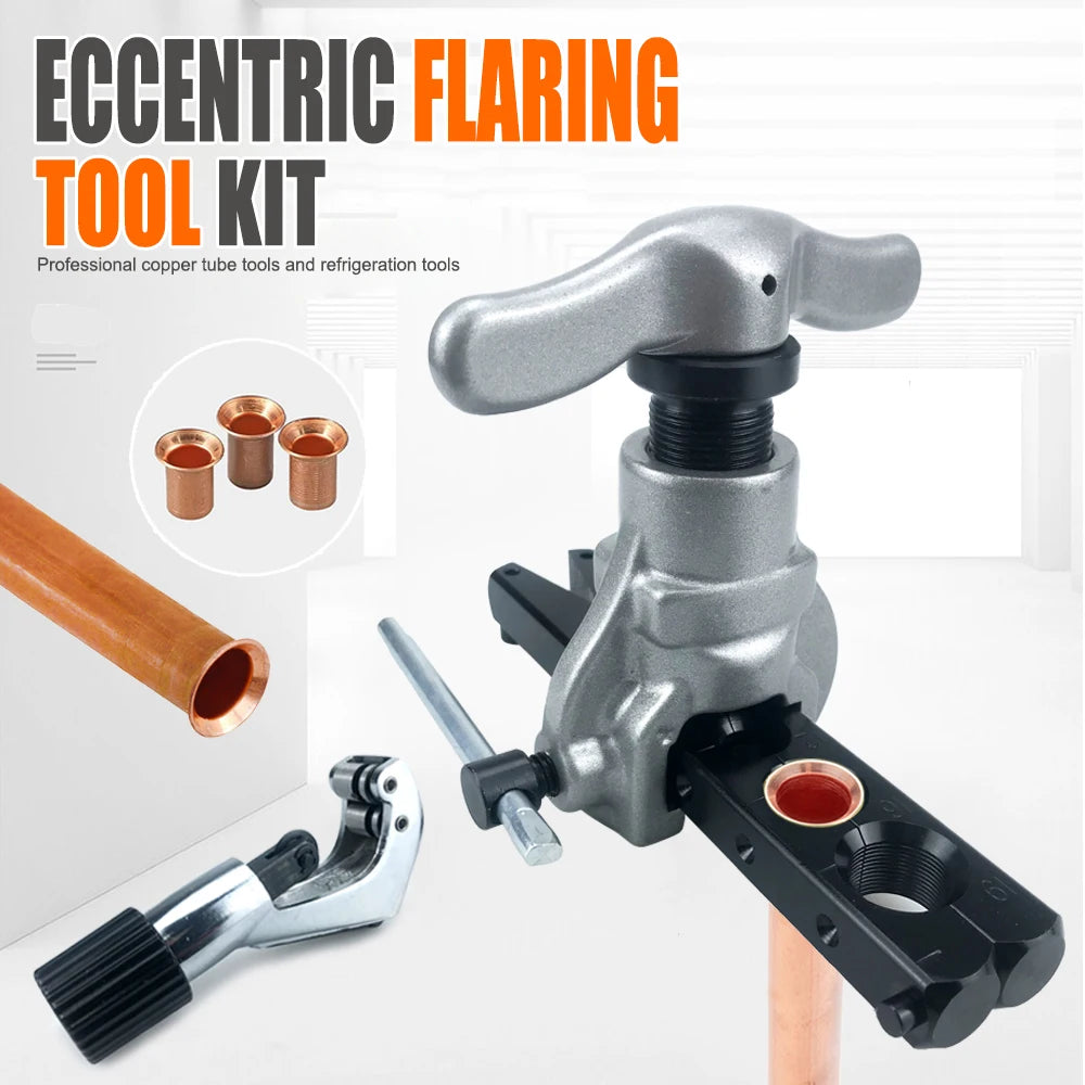 Inch/Metric 6 Hole Single Splint Eccentric Tube Expander Air Conditioner Copper Pipe Bellmouth Eccentric Flaring Tool Kit