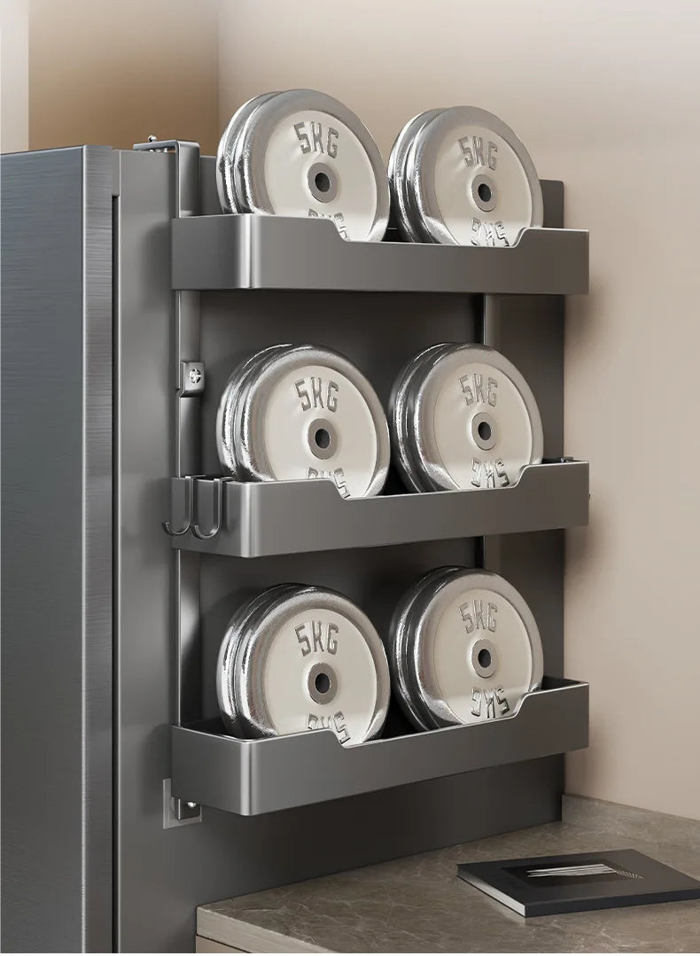 Refrigerator Side Storage Rack Kitchen Multi-function Storage Artifact Wall-mounted Multi-layer Seasoning Film Storage Rack
