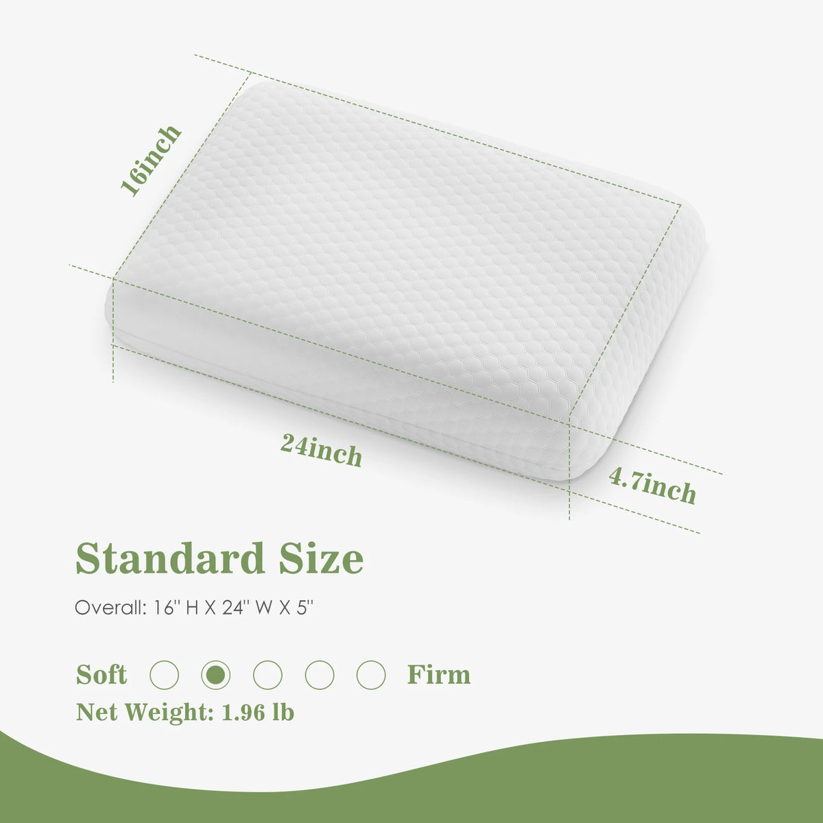 Premium Cooling Memory Foam Pillow With Washable Cover