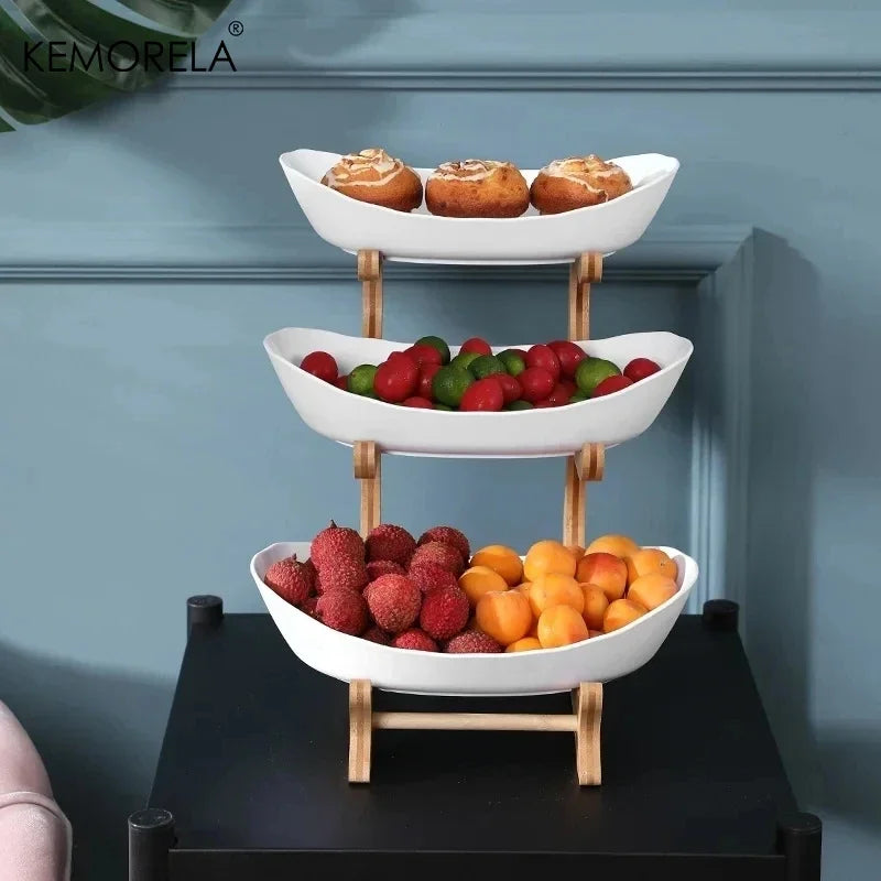 2/3 Layer Fruit Plate Home Living Room Plastic Snack Dish Creative Modern Dried Fruit Basket Candy Dish Cake Stand Salad Bowl