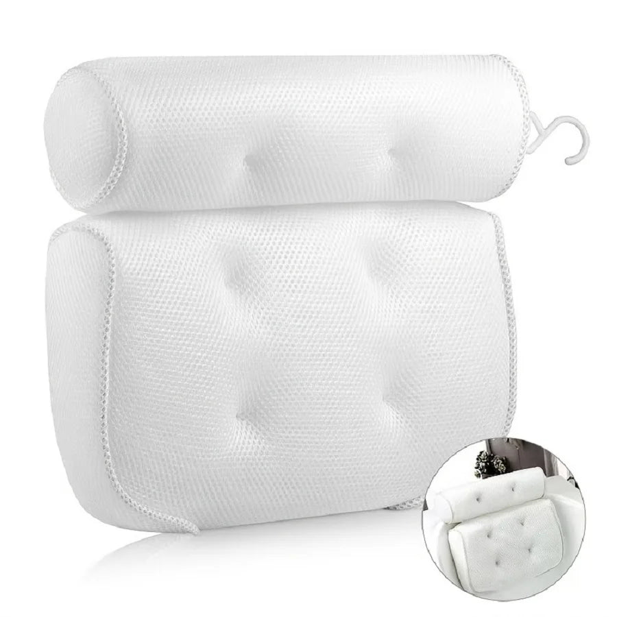 Spa Bathtub Pillow With Anti Slip Suction Cups Back