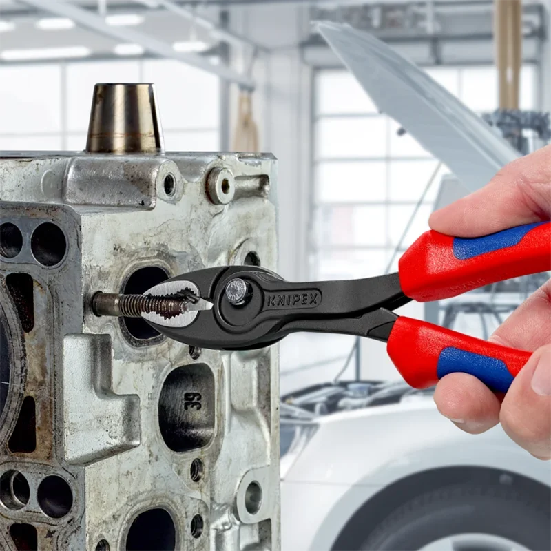 KNIPEX 82 02 200 8" Adjustable Carp Pliers - TwinGrip, Force-Saving Water Pump Pliers for Tight Fasteners