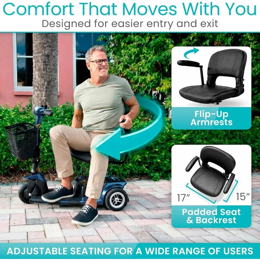 New Best Deal US Shipping Folding Mobility Scooter for Adults Electric 3 Wheel Power Wheelchair Compact Travel Long Range Batter