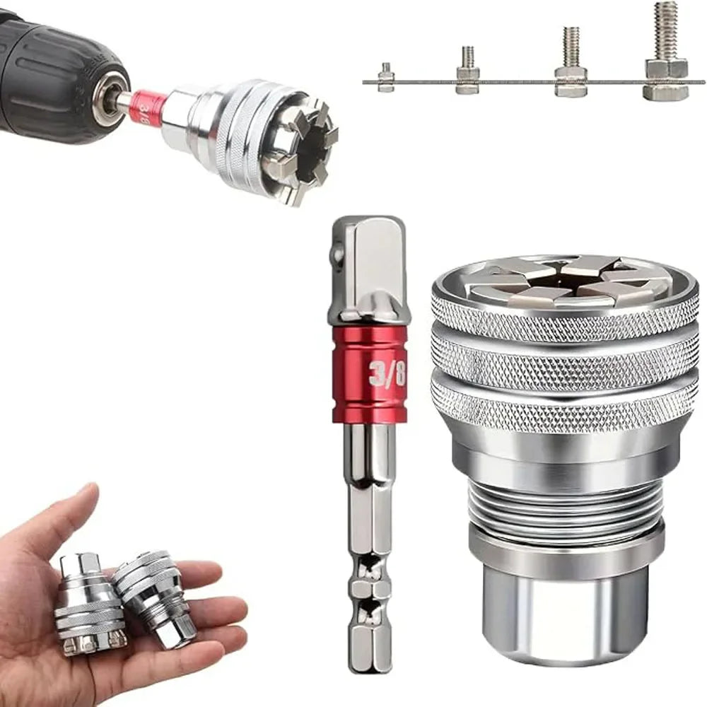 1/2PCS Universal Wrench Sleeve Converter Fits for Standard 3/8-10 To 19mm Super Socket Multifunctional Drive Wrench Tool