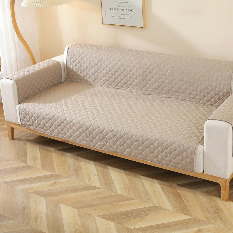 Sofa Cover Waterproof 1/2/3/4 Seater Non Slip Furniture Protector Cover with Non-slip Elastic Straps Sofa Slipcover for Kids Dog