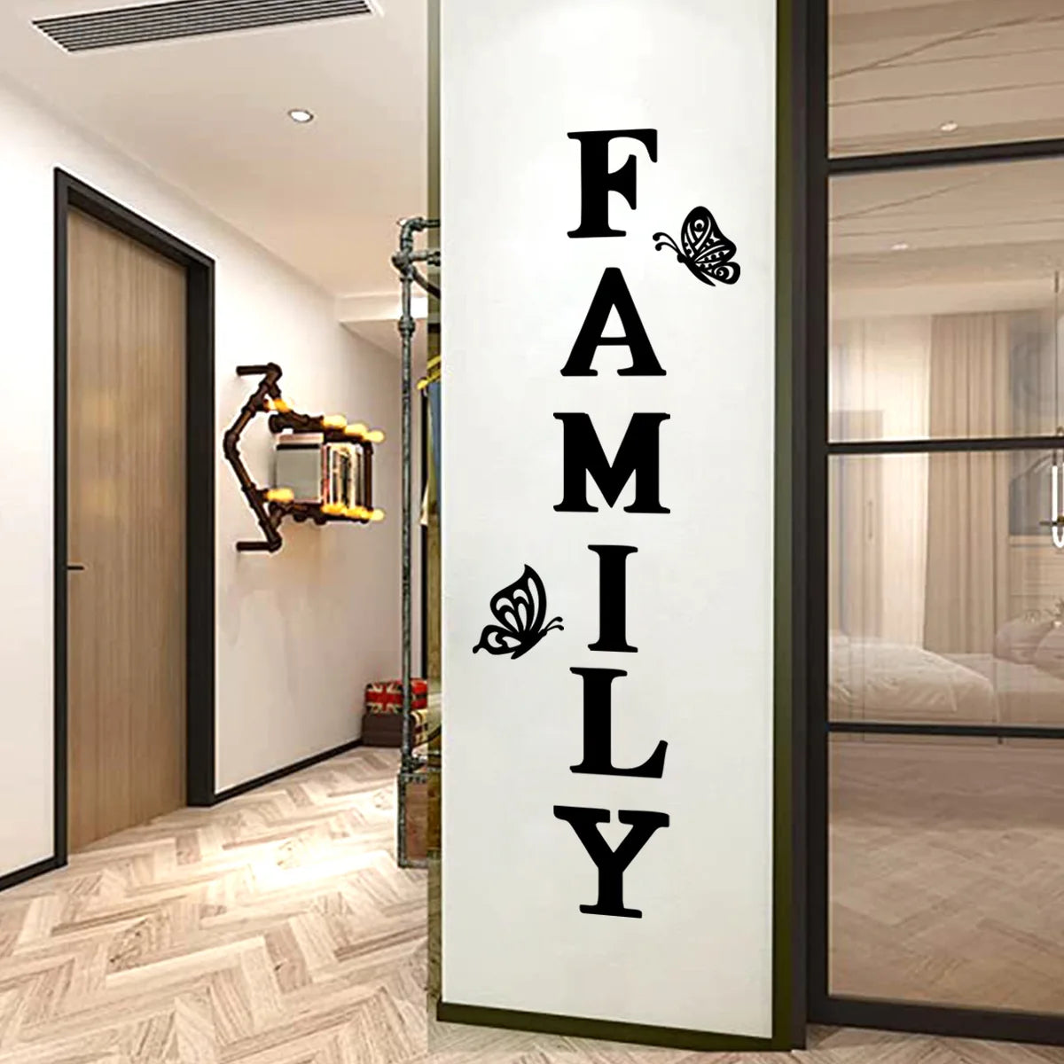 Large 3D Home Mirror Wall Stickers DIY Removable English Letters Family Acrylic Self-adhesive Mirror Wall Decals for Home Decor