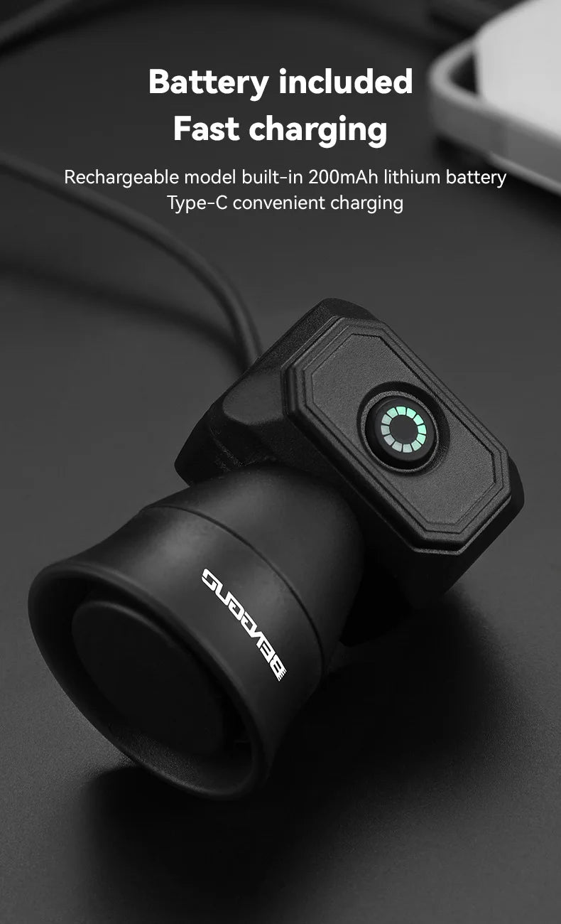 5 Modes Bicycle Horn Mountain Bike Mini Battery Waterproof Electronic Bike Bell Riding Equipment Children's Scooter Accessories