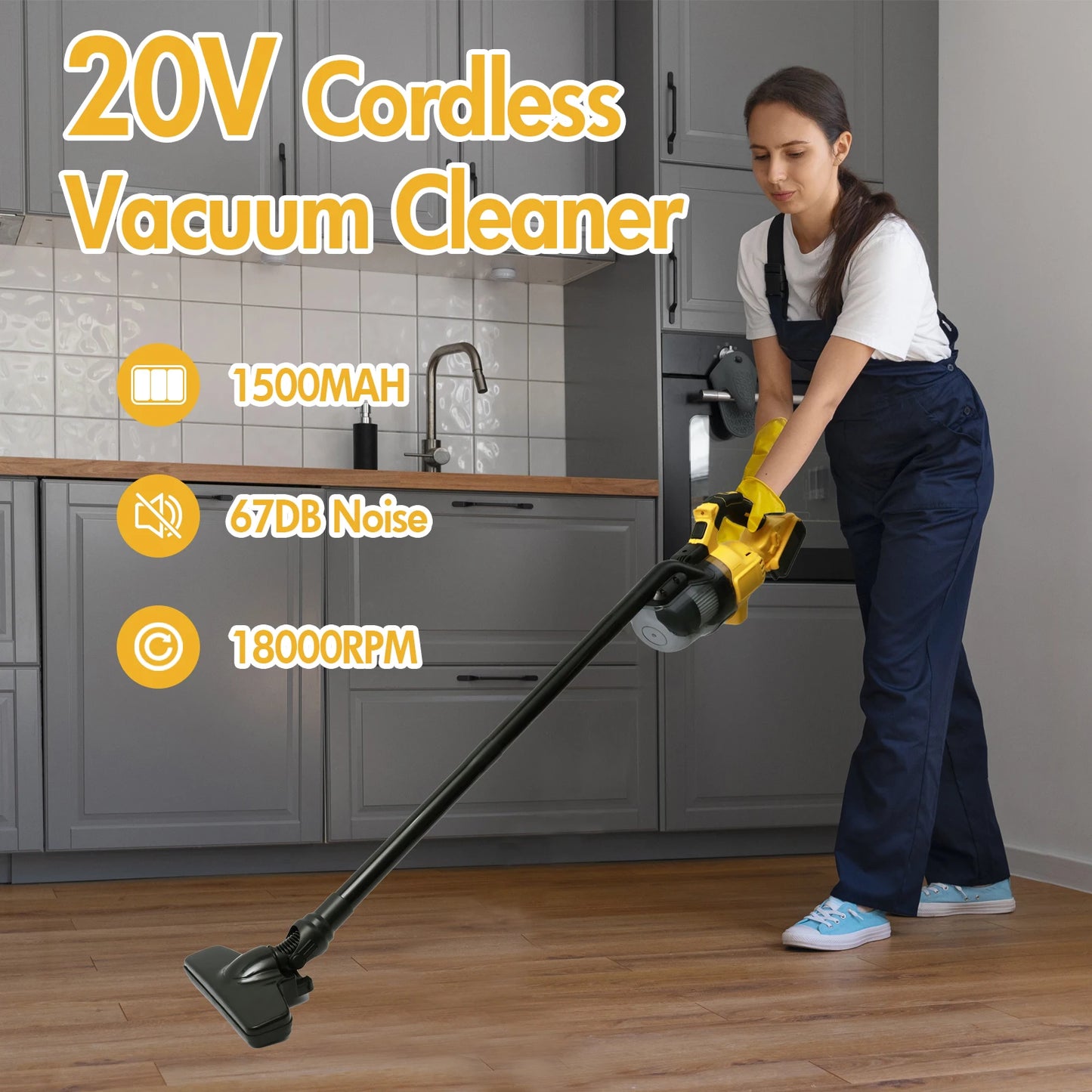 Vacuum Cleaner Cordless Handheld 20V Electric Vacuum Designed 500W Car Cleaning Hard Floor Household Appliance Carpets Household