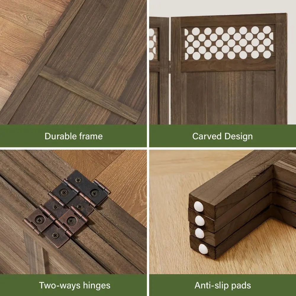 Screen Room Divider Panel Real Wood Folding Partition Room Dividers, NoAssembly Required, Enhance Privacy and Aesthetic Appeal,