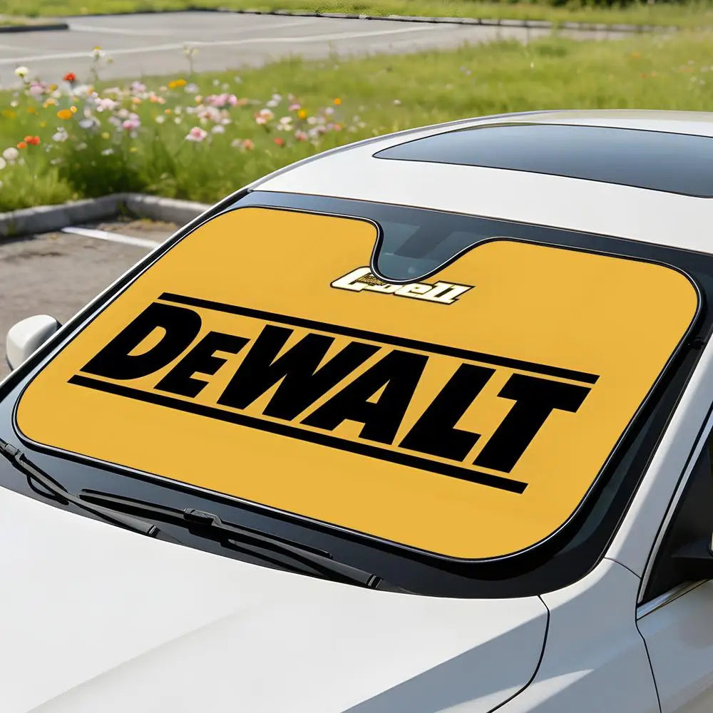 Sun Visor Universal Car Windshield Sun Shade Full Coverage Heat UV Block Interior Anti Aging Tool Box D-Dewalts Banner