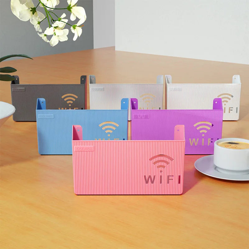 1PC Wall Hanging Wireless Wifi Router Shelf Storage Box ABS Plastic Organizer Box Cable Power Bracket Organizer Box Home Decor