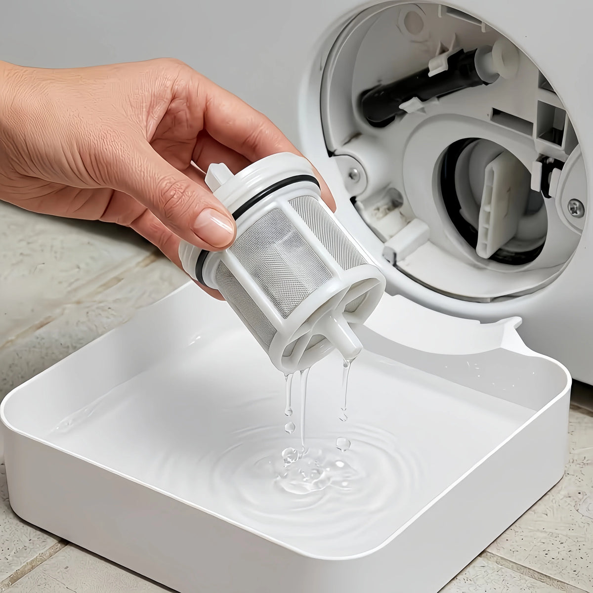 1 Washing Machine Drain Water Collection Tray, No Overflow, Lint Filter and Foreign Object Collection Drip Tray, Clean Laundry Room Water Collection Box