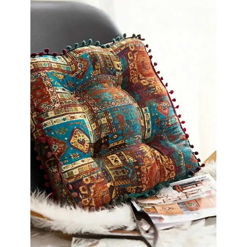 PC Thick Soft Comfortable Wear Resistant Non Slip Bottom Easy Clean Bohemian Moroccan Style Round Meditation Cushion Throw Pill