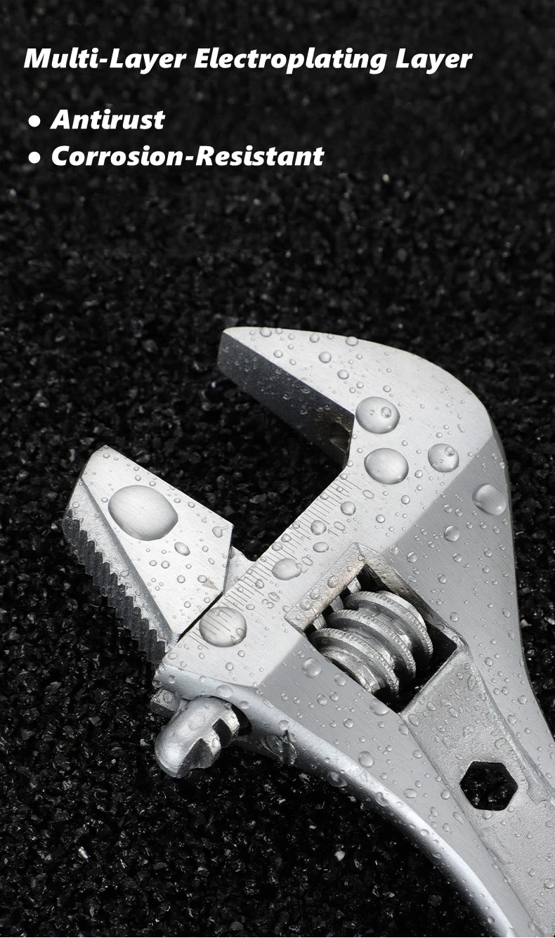 8/10/12 inch Adjustable Wrench Multi-function Universal Spanner Wrenches Set for Greater Leverage Locking Car Maintenance Tool