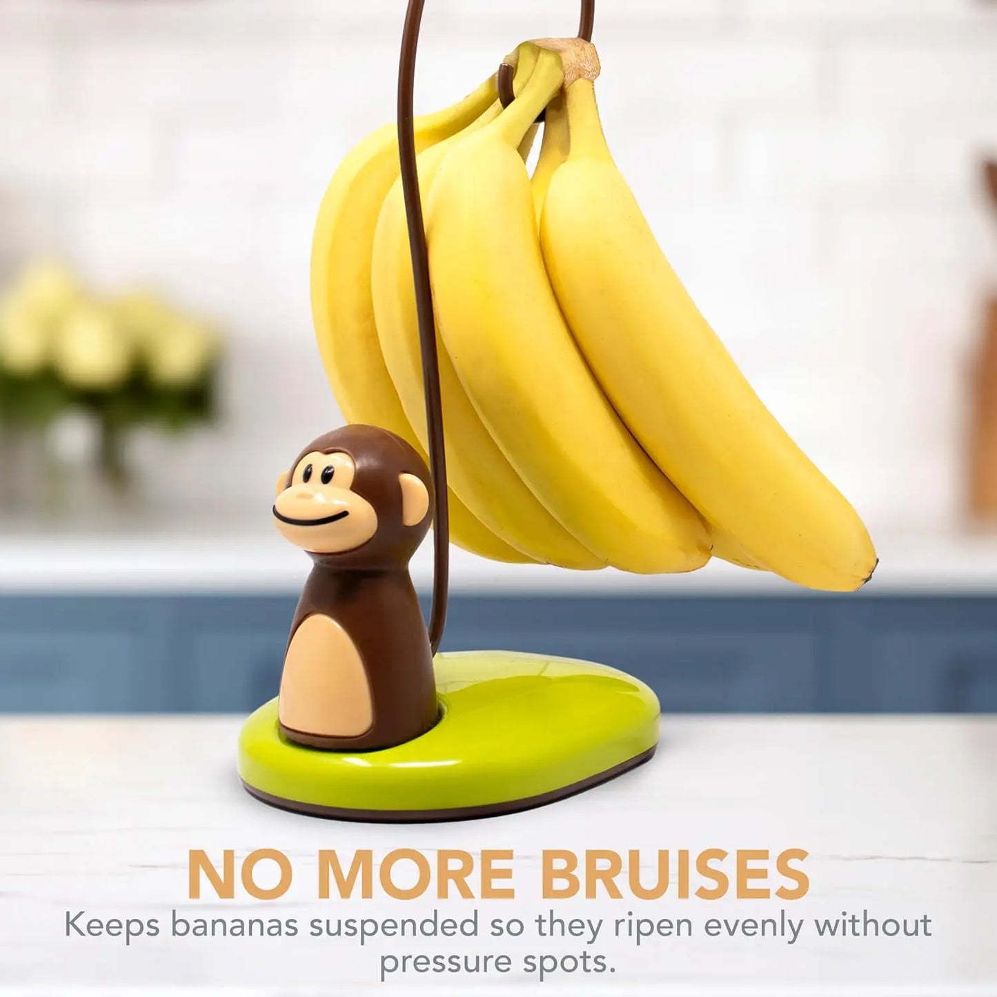 Monkey Banana Tree Holder - Countertop Fruit Hanger with Secure Hook