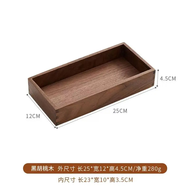 Black Walnut Wood Storage Box Chinese Tea Table Living Room Office Desktop Key Jewelry Solid Wood Tea Set Storage Box