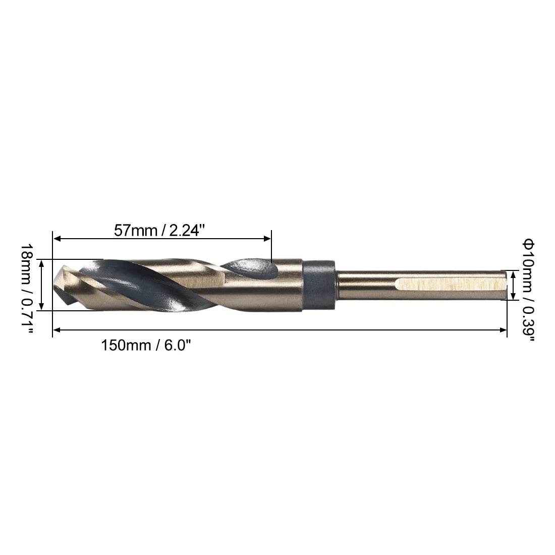 1pcs Twist Drill Bit 13/14/15/16/17/18/19/20/22/25mm 0.39-1/2Inch Shank Reduced Shank HSS Twist Drill Bits for Stainless Steel
