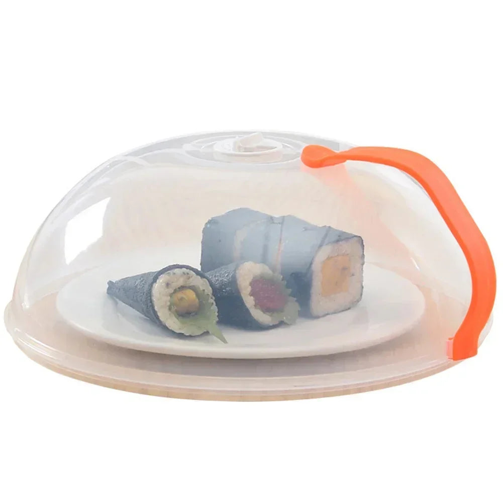 Microwave Food Splash Guard High Temperature Resistant Food Heating Cover with Steam Vent and Handle Transparent Plate Cover