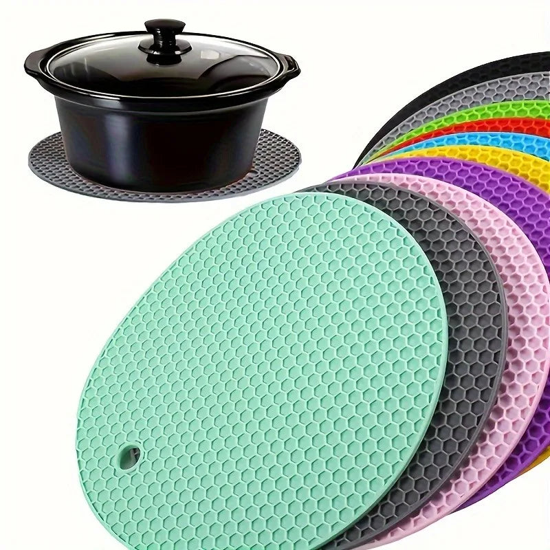 3 Pack Silicone Trivet Pot Mats - Heat Resistant Pot Holders for Hot Pans Pots Table Countertop Spoon Rest Coaster