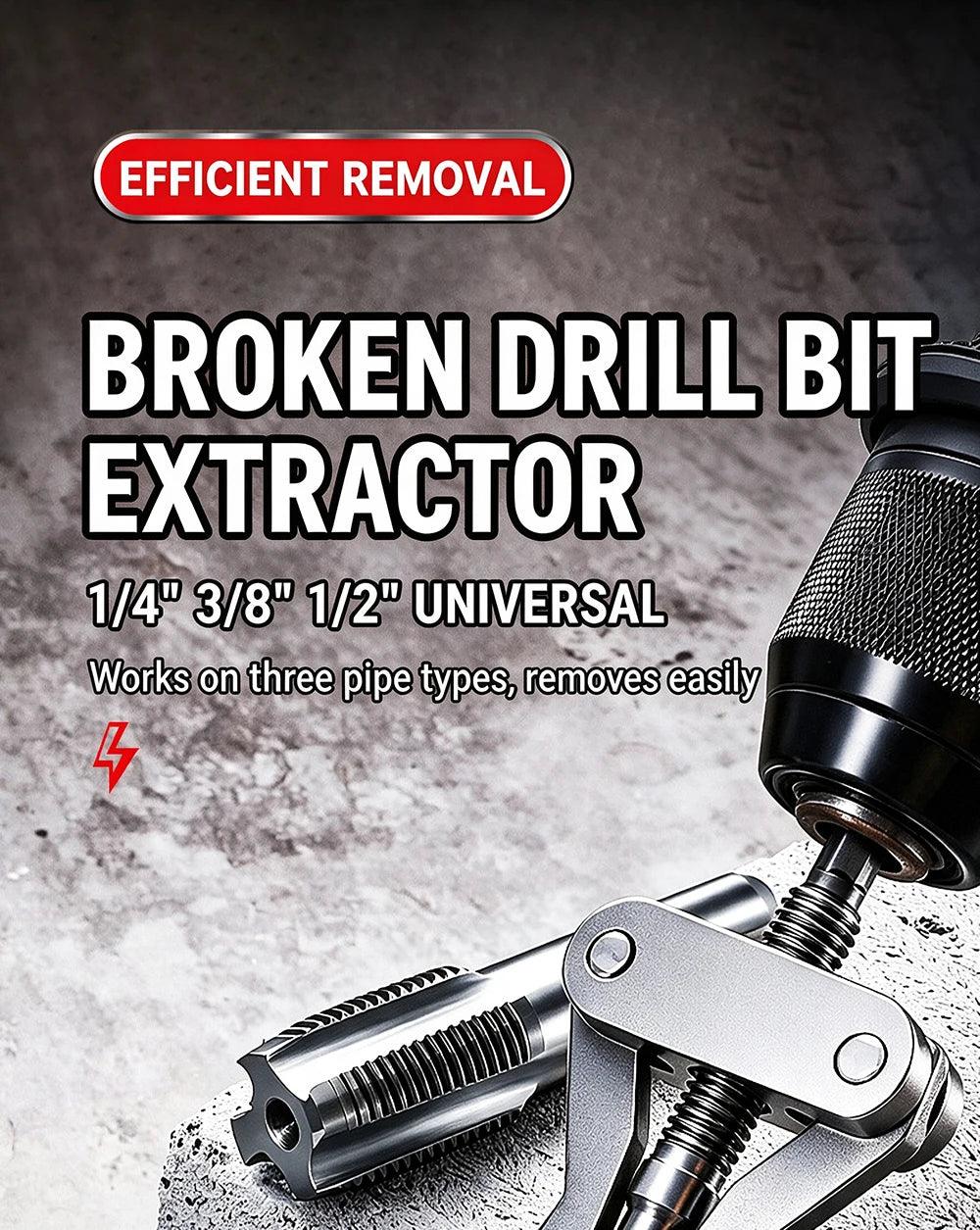 Universal Broken Pipe Extractor Faucet Valve Stuck Insert Remover Hex Shank Drill Powered Plumbing Repair Tool Heavy Duty Kit