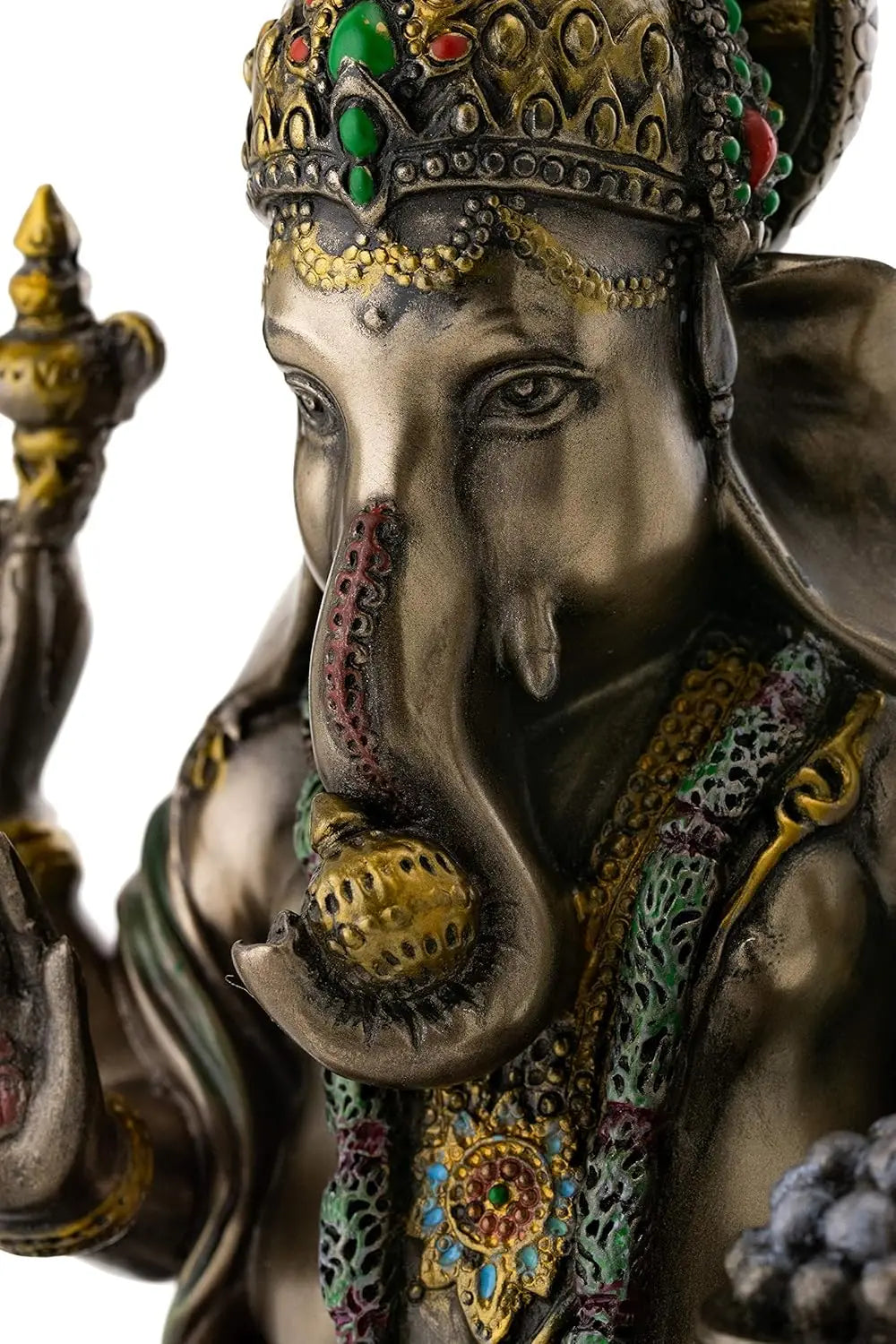 Ganesha Statue Sitting on Lotus Pedestal - Lord of Success, Cold Cast Bronze, 7.25-Inch Hindu God Figurine