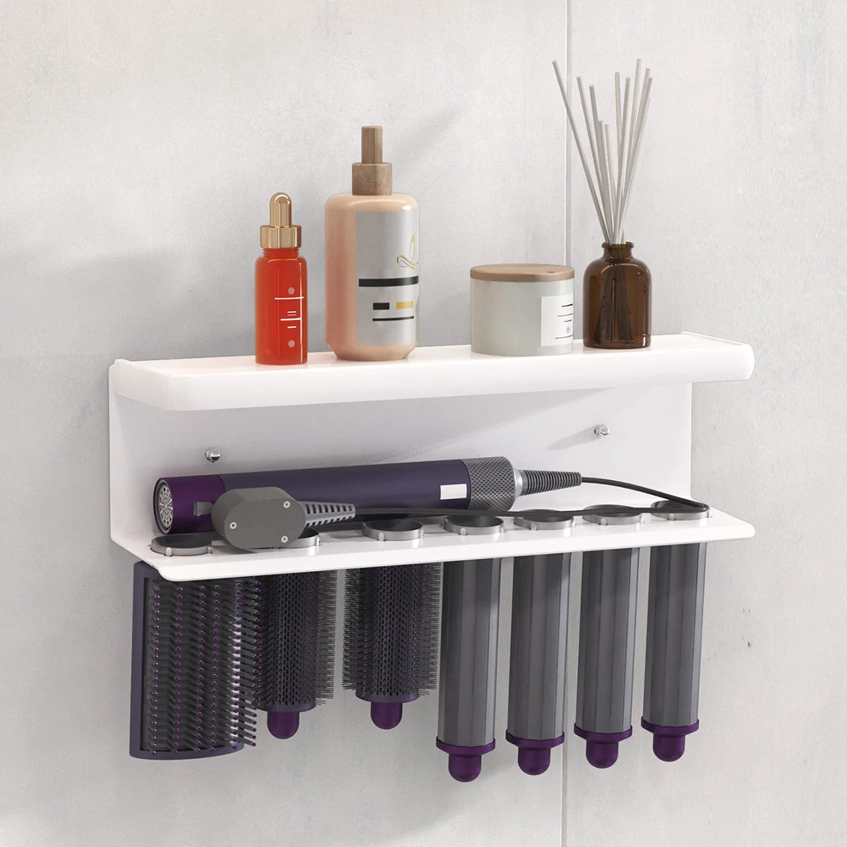 Bathroom hair dryer stand, hair straightener, styling tool holder - suitable for bathrooms, bedrooms, and hair salons