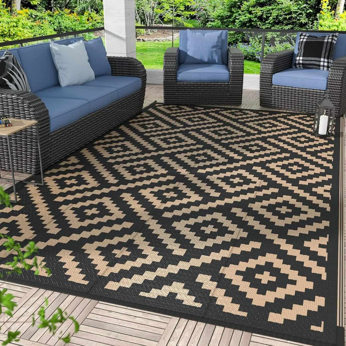 VIKAMA Outdoor Carpet Camping And Picnic Moisture-Proof And Easy-To-Clean Floor Mat Washable Decorative Carpet Home Decoration