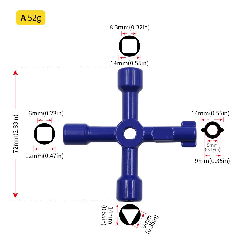 4 Ways Phillips Wrench Mini Universal Internal Triangle Multifunction Small Cross Key Wrench Repair Hand Tools For Car elevator