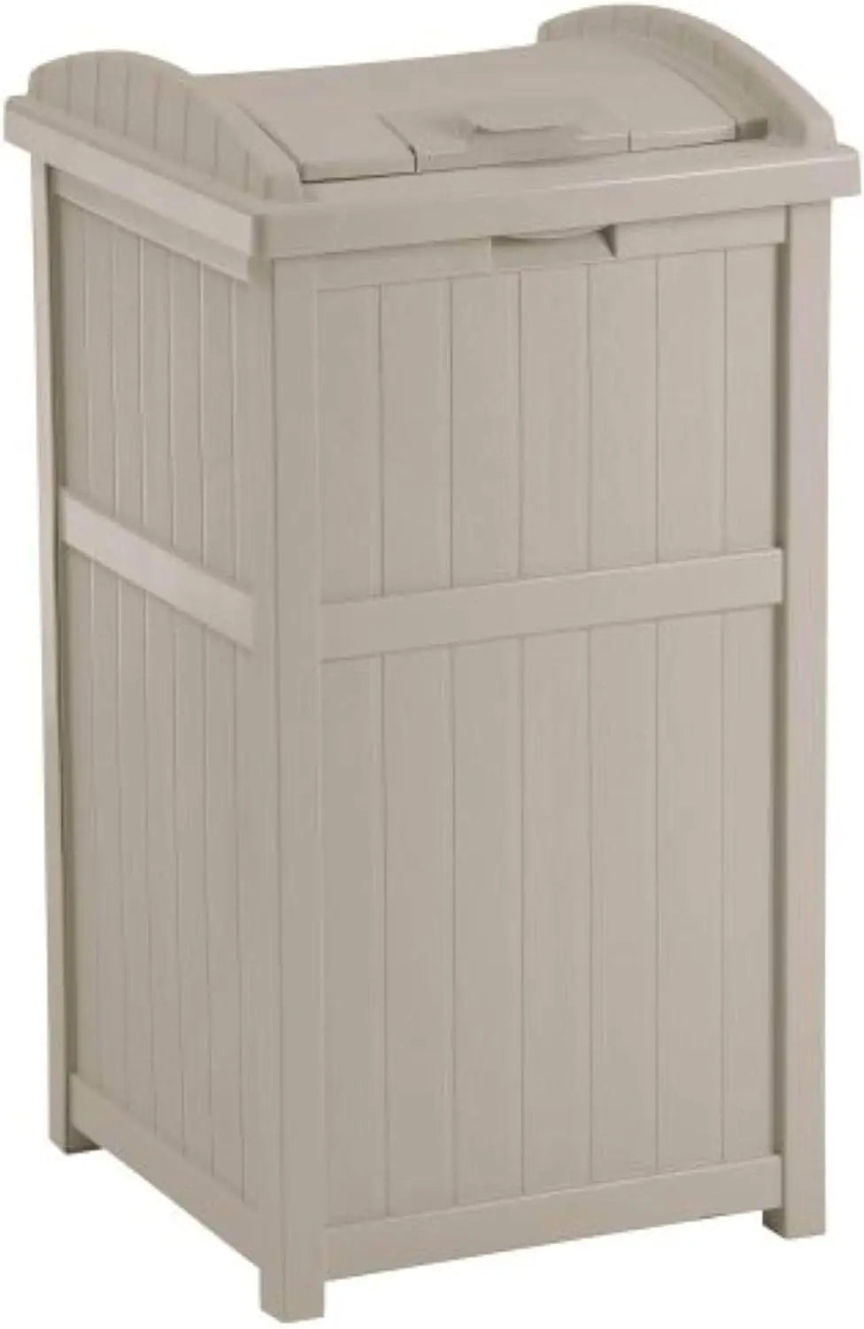 Suncast 30 Gallon Outdoor Trash Hideaway Resin Refuse Container Lid Cyberspace Concealed Waste Storage Patio Backyard Garden